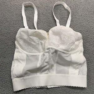 Vintage Norvell Bra 34GG Longline Bra 2377  White Soft Cup NWOT Dead Stock